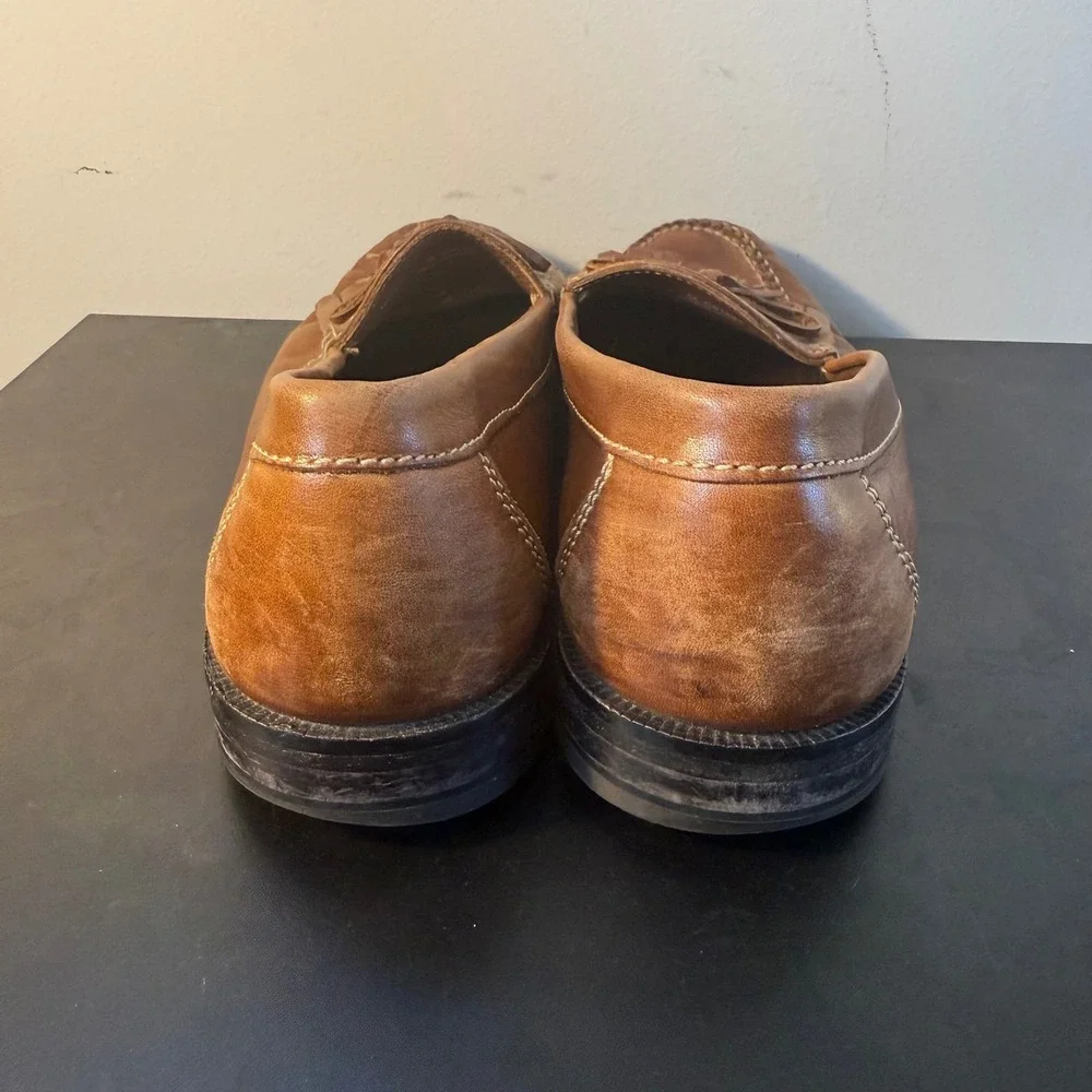 Cole Haan Tan‎ Leather Kiltie Tassel Loafers Shoes Mens Size 8 M Business Casual